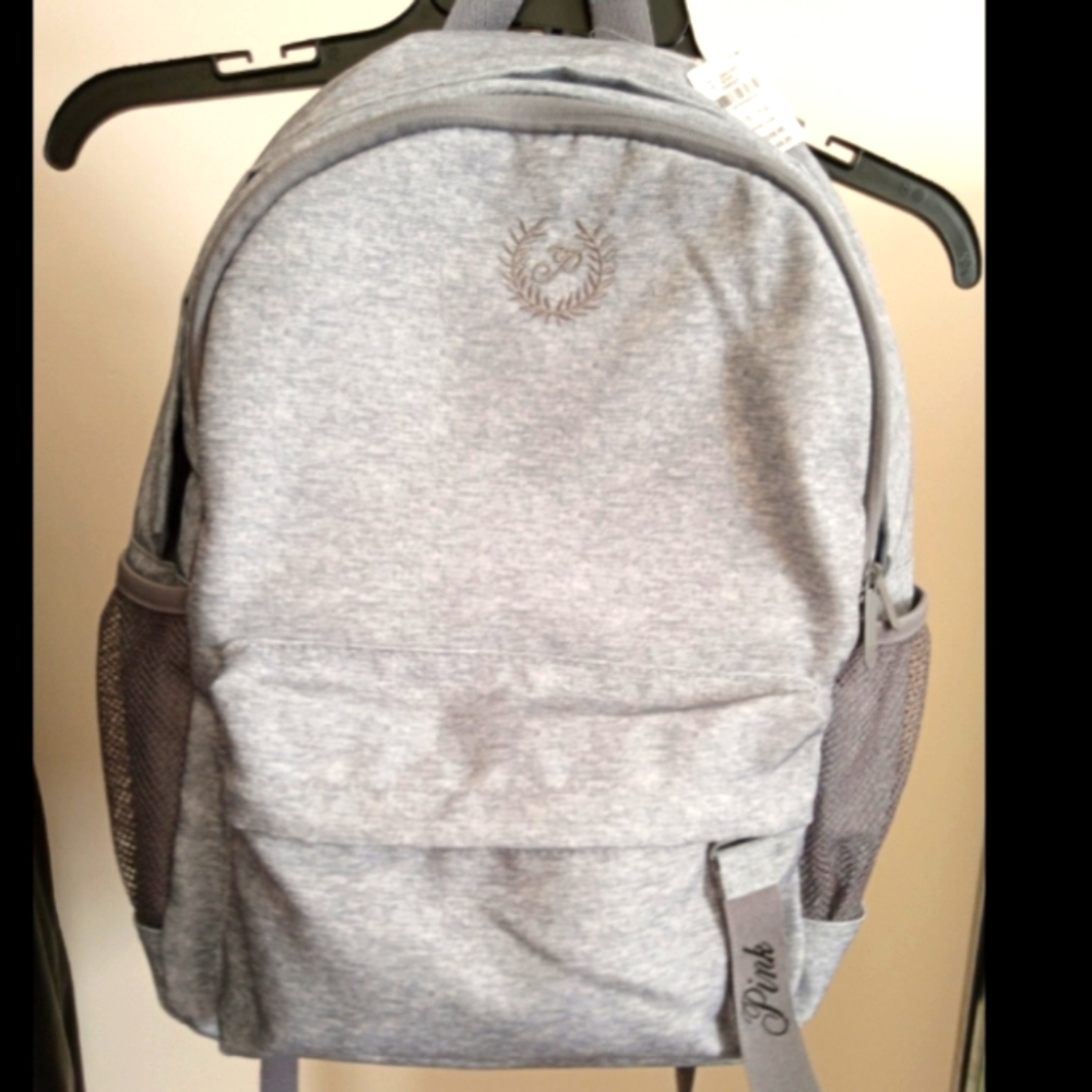 Pink brand Gray Backpack